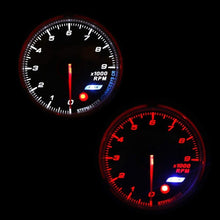 XinQuan Wang 60MM Auto Tachometer Gauge Red White Lighting 0-9000 RPM Gauge Black Face RPM Gauge Auto Gauge