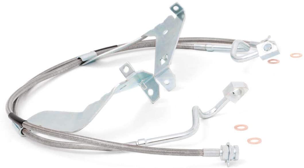 Rough Country Front Extended Stainless Steel Brake Lines (fits) 2008-2015 Super Duty F250 F350 4WD | 4-6
