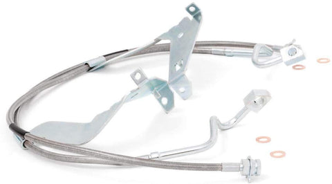 Rough Country Front Extended Stainless Steel Brake Lines (fits) 2008-2015 Super Duty F250 F350 4WD | 4-6