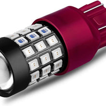 Alla Lighting 7440 7443 LED Strobe Brake Lights Bulbs Super Bright W21W T20 Wedge High Power 2835 SMD 12V Flashing Strobe Stop Lights Replacement for Cars, Trucks, Brilliant Pure Red