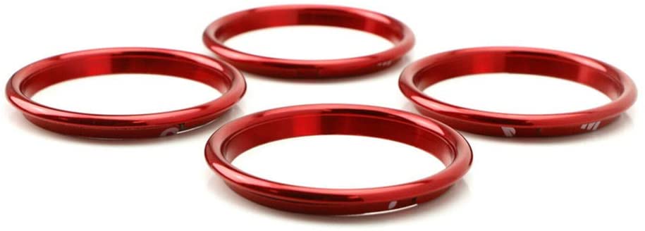 HKPKYK Car air Conditioning Outlet Decoration,Red Air Conditioner Vent/Opening Decoration Cover Trims,for Audi A3 S3 RS3 2015-2020, Aluminum Alloy