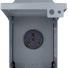 Miady 30 Amp 125 Volt RV Power Outlet Box, Enclosed Lockable Weatherproof Outdoor Electrical NEMA TT-30R Receptacle Panel, For RV Camper Travel Trailer Motorhome Electric Car Generator