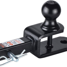 Towever 84031 ATV Hitch Ball Mount 2 inch Ball with 1-1/4 inch Solid Shank, with 1/2 inch Pin & Clip, Rated 2000 lbs