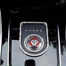 MAXDOOL Crystal Rhinestone Car Bling Accessories Gear Shift Knob Cover Decoration Trim Sticker for Jaguar XF XE XJ F-Pace (Silver)
