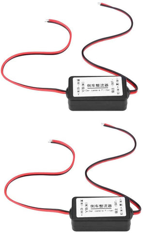 Car Rear View Rectifier, 12V DC Power Relay Capacitor Filter Connector for Backup Camera Rectifier Auto Car Camera Filter (2 Pack)