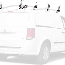 Vantech Universal Steel M3000 Ladder roof Van Rack w/ 60" Angled Bars White