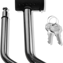 Connor Trailer Hitch Lock - 1/2" and 5/8" Black Nickel Hitch Pins for Class I - V Hitches, 1615320 Receiver Lock