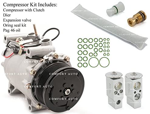 Comfort Auto Brand New A/C Compressor Kits: Drier, Expansion Valve, Seal kit and Pag oil 2002 2003 2004 2005 2006 Honda CRV CR-V 2.4L