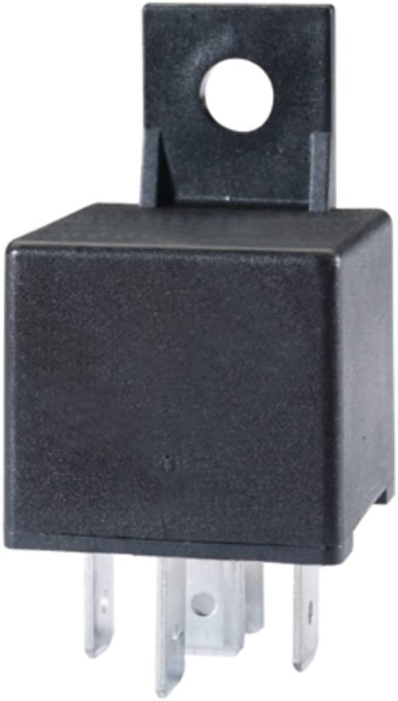 HELLA 933791061 12V, 5 Pin, Mini ISO Relay with Dual (87) Load Connections, Black