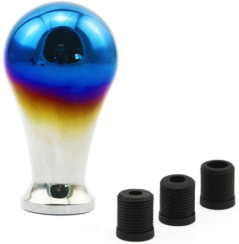 YILE 5 Speed Gear Stick Shifting Knob, Chrome Finish Aluminum Alloy MT Car Shifter Handle Fit Most Automatic Manual Vehicles (Regular Style)