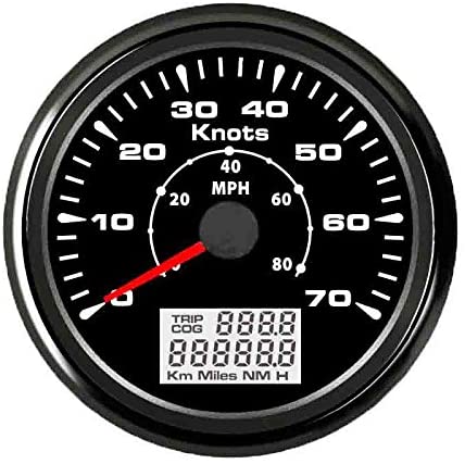 ELING Waterproof GPS Speedometer Odometer 0-70Knots 0-80MPH with 8 Different Backlight 3-3/8