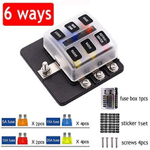 12V 24V Blade Fuse Box Holder 12/6 Ways Modified Fuse Box Terminal Block with LED Warning Light for Car Boat Marine Trike (Color : 6 Ways)