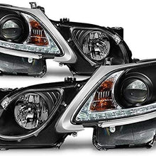For 2006-2011 Lexus GS300 GS350 Xenon HID Type LED Strip w/DRL Black Headlights Headlamps Replacement Pair