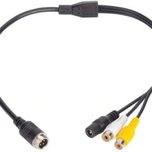 4 PIN Female to RCA Female Cable,M12 4PIN Shockproof Waterproof to RCA Video +DC Connector Adapter Wire,RCA to 4 -PIN Monitor/Camera Adapter