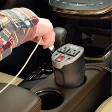 Tripp Lite 200W Car Power Inverter with 2 Outlets & 2 USB Charging Ports, Cup Holder Design, Auto Inverter (PV200CUSB),Gray