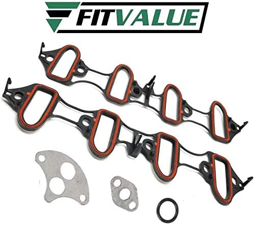 Rugged and Easy Fitting Intake Manifold Gasket Replacement For Sierra Envoy Yukon Compatible with Silverado 1500 Tah 5.3L 6.0L V8 OHV VIN V T MS98016T MIS16340 89060413 MS92211 MS18007 MS4657 MS16340