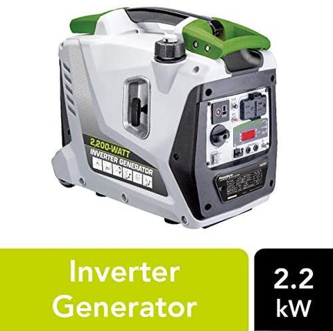 POWERSMITH PGA2200i 2.2kW Digital Inverter Generator - 2,200 Surge Watts, 1,700 Rated Watts - Parallel Ready - Digital Dashboard - Ultra-Portable: Telescoping Handle, Dual Rear Wheels