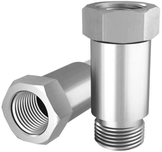 2PCS O2 Defouler Straight M18 x 1.5 fits Header and Exhaust Pipes Stainless Steel