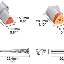 VonSom 3 Pin Way Plug Connector 14-20 AWG 13 Amps Wedge Lock Male Female IP67 Waterproof Electrical Wire Cable Receptacle Lock Connector Plug Socket for Motorcycle Scooter Car Truck Boats, 5 Sets