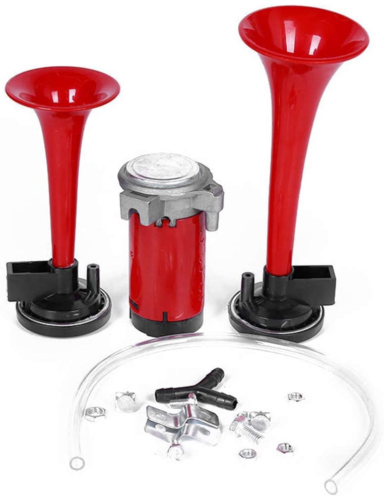 DishyKooker 2PCS Car Air Horn Air Sound Signal Beep for Car 12V Loud Electric Horn Sound Speakers for Cars Car Motorcycle