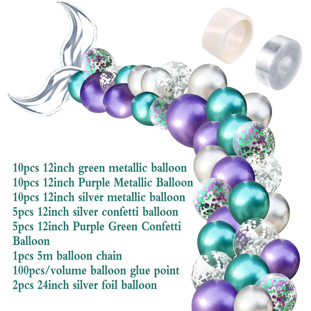 42 Pcs Mermaid Design Balloon Set Party Supplies Wedding Birthday Party Decoration