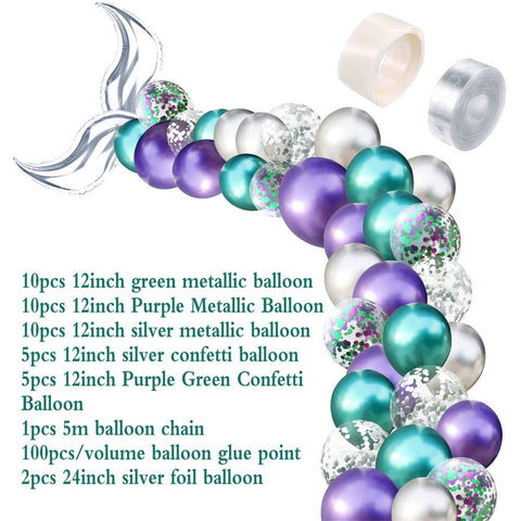 42 Pcs Mermaid Design Balloon Set Party Supplies Wedding Birthday Party Decoration