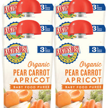 (6 Pack) Earth's Best Organic Stage 3, Pear Carrot and Apricot Baby Food, 4.2 oz. Pouch