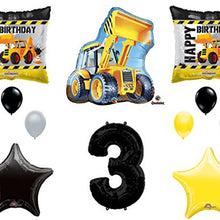 3rd BIRTHDAY CONSTRUCTION Balloons Decoration Supplies Party Boy Dump Truck Bulldozer Third