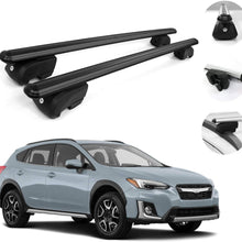 OMAC Automotive Exterior Accessories Roof Rack Crossbars | Aluminum Black Roof Top Cargo Racks | Luggage Ski Kayak Bike Carriers Set 2 Pcs | Fits Subaru Crosstrek Hybrid 2019-2021