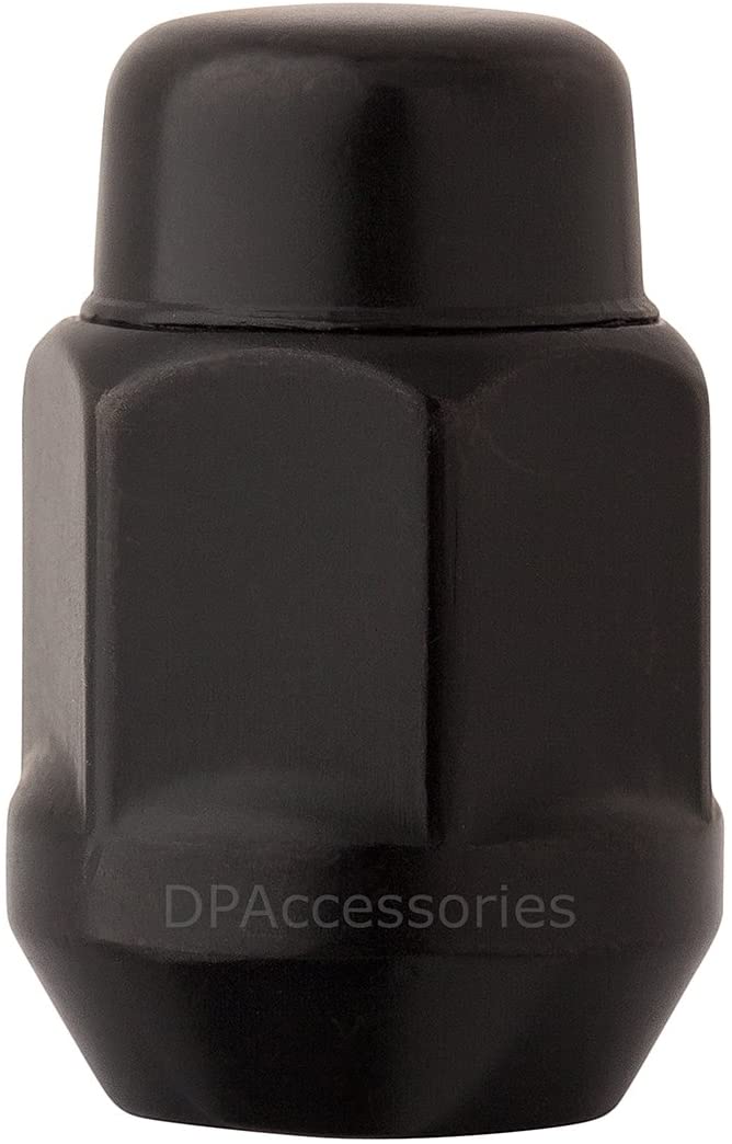 DPAccessories LCB3C6HE2BK04020 20 Black 12x1.5 Closed End Bulge Acorn Lug Nuts - Cone Seat - 13/16