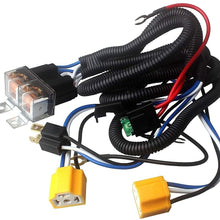 H4 9003 Headlight Relay Wiring Harness Kit, H6054 H4 Socket Plugs H4 Headlamp Light Bulb Ceramic Socket Plugs Relay Harness for Ground Triggered H6054 H5054 H6054LL 6014 6052 6053 Headlights