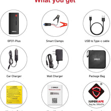 GOOLOO 1200A Peak 18000mAh SuperSafe Car Jump Starter with USB Quick Charge 3.0 (Up to 7.0L Gas or 5.5L Diesel Engine), 12V Portable Power Pack Auto Battery Booster Phone Charger Built-in LED Light