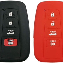 Coolbestda 2Pcs Rubber 4buttons Smart Key Fob Full Protector Remote Skin Cover Case Keyless Jacket for 2018 Toyota Camry C-HR Prius HYQ14FBC Black
