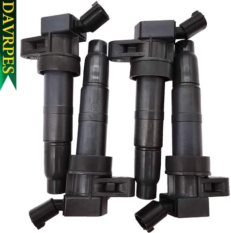 DAVRPES 4Pcs 27301-3F100 Ignition Coils Pack for 2008-2016 Hyundai Santa Fe Sonata Tucson Kia Forte Forte5 Koup Optima 2.0L 2.4L 27300-3F100|C1667|5C1724|2505-484790|52-2079|IC712|27300-2G000|UF-611