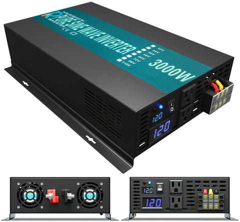 WZRELB 3000W 12V 120V Pure Sine Wave Solar Power Inverter Homeuse DC to AC System