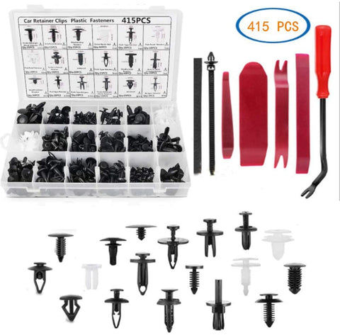 RLP Car Clips Fasteners 18 Types Plastic Screws Door Panel Clips for GM Ford Toyota Honda Chrysler (415PCS)