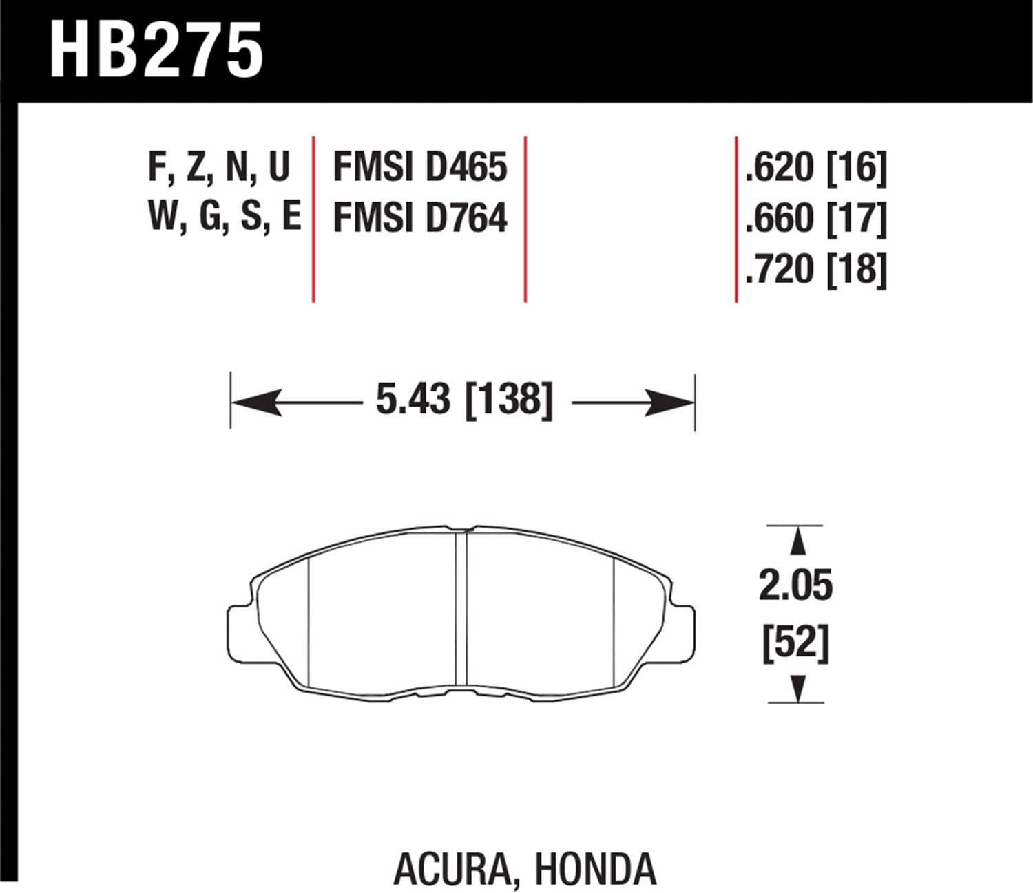 Hawk HB275B.620 Brake Pad