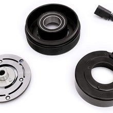 AC Compressor Clutch Assembly Kit 1521907, CO 1233JC, 1J0820803B fit for 02-06 VW Beetle 1.8L 1.9L 2.0L, 01-05 VW Jetta 1.8L 1.9L 2.0L (with 6 Groove Pulley)