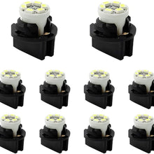 YITAMOTOR 10x T10 194 168 LED Dash Light Bulb White Dashboard LED Light Bulbs Bright Instrument Panel Gauge Cluster LED Light Bulbs and 10 Twist Lock Socket White, 12V