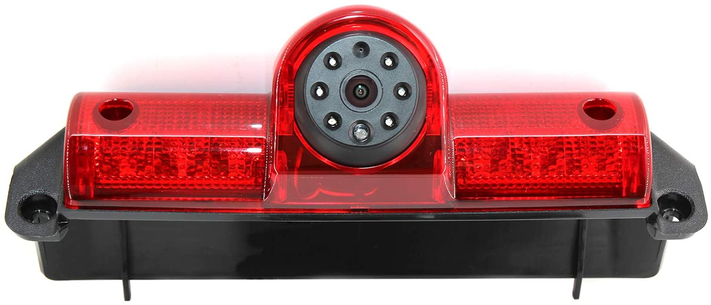 EWAY 3rd Third Brake Light Backup Rear View Camera for GMC Savana Chevrolet Express Explorer Cargo Vans 2003-2016 w/ 6 IR Lights Reverse Auto Parking Car Safety Reversing Backing Cameras
