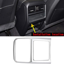 Hlyjoon Car Interior ABS Chrome Rear Row Air Conditioning Vent Frame Cover Trim Car Vent Frame Trim Chrome Frame Trim Fits for Auto Cayenne 2018 2019