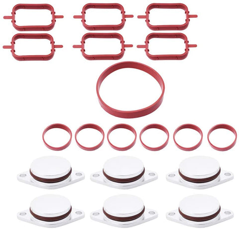 labwork Diesel Swirl Flap Blanks Replacement Bungs with Intake Manifold Gaskets with Intake Manifold Gaskets Fit for BMW M47 E87 E46 E90 E91 E92 E93 E39 E60 M57