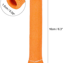 X AUTOHAUX 8 Pcs Orange Spark Plug Wire Boots 1800 Degree Heat Shield Protector Sleeve for Car
