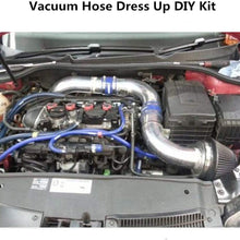 I33T High Temperature Vacuum Silicone Hose, Engine Room Dress Up DIY Kit Blue, Include 3 Hoses (ID 3mm/4mm/8mm) Vacuum + 3 Plastic T Joiner + 6 Spring Clamp + 30 Plastic Zip Tie
