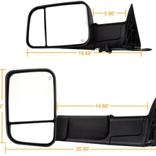 SCITOO Towing Mirrors fit for Dodge Ram High Perfitmance Exterior Accessories Mirrors fit 1998-2002 Ram 1500 Ram 2500 Ram 3500 with Power Controlling Heated Manual Flipping up and Telescoping