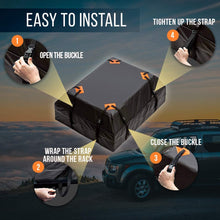 Zento Deals Waterproof Car Rooftop Cargo Bag 15 Cubic Feet, Large Storage, Carrier with Heavy Duty Straps, Fits All Racks, for Cars Side Rails Cross Bars or Basket