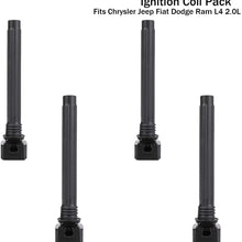 Ignition Coil UF751 4 Pack UF754 Ignition Coil Pack Compatible with Chrysler 200 Jeep Renegade Jeep Cherokee Renegade Fiat Dodge L4 2.4L 68242286AA, 68080580AB, B224, 0221504050