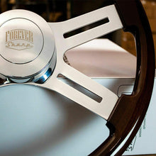 18" Dark Wood Steering Wheel Chrome Dual Spoke Kenworth Peterbilt Hub Included