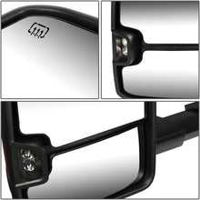 Pair Black Power Heated Telescoping Smoked LED Turn Signal Towing Mirrors Replacement for Silverado Sierra GMT900 07-14