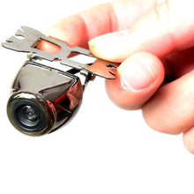 Car Front Bumper Camera Blind Spot Free, Stainless Chrome Silver Metal Shell, High Definition with No Parking Guide Lines, Wide Viewing Angle Non-Mirror Image Forward View - Free 6M 20FT Wiring Cables